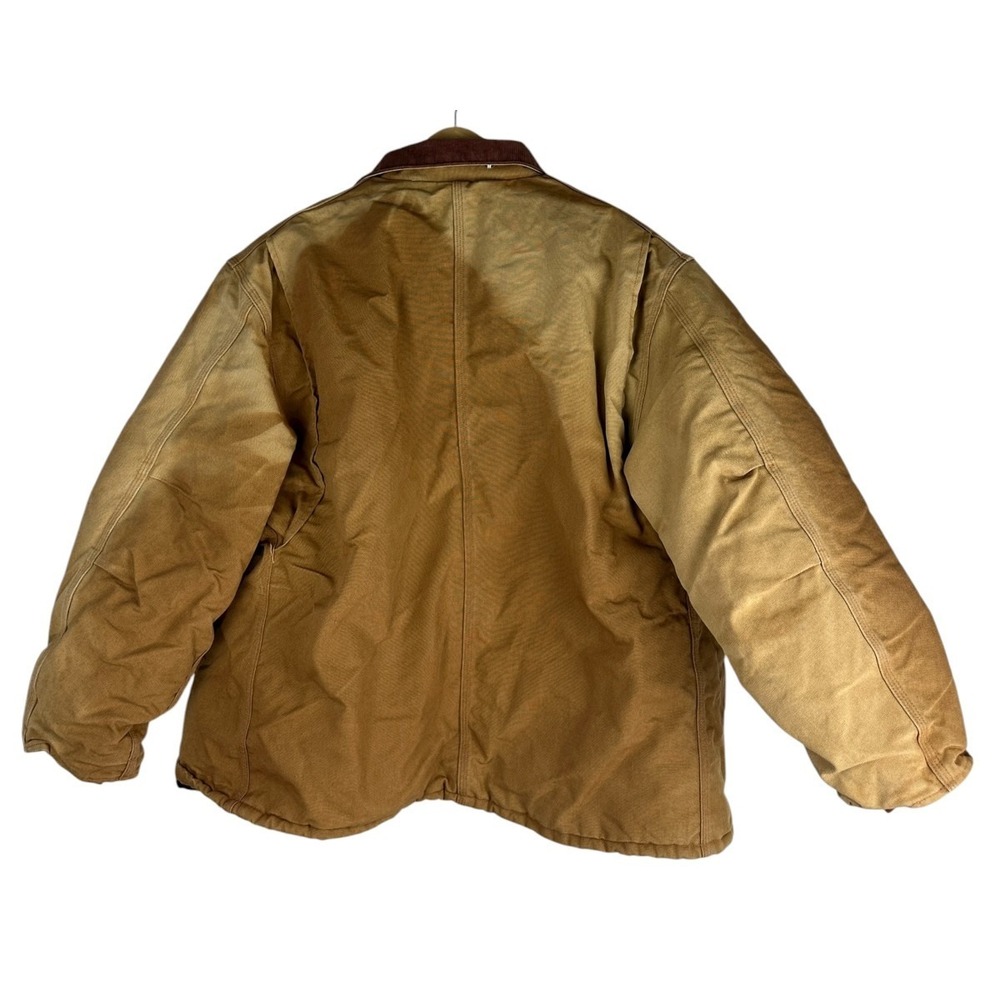 *Flawed Carhartt Arctic Duck Coat 2XL Quilt Lined Corduroy Collar USA C003 BRN - Picture 16 of 16